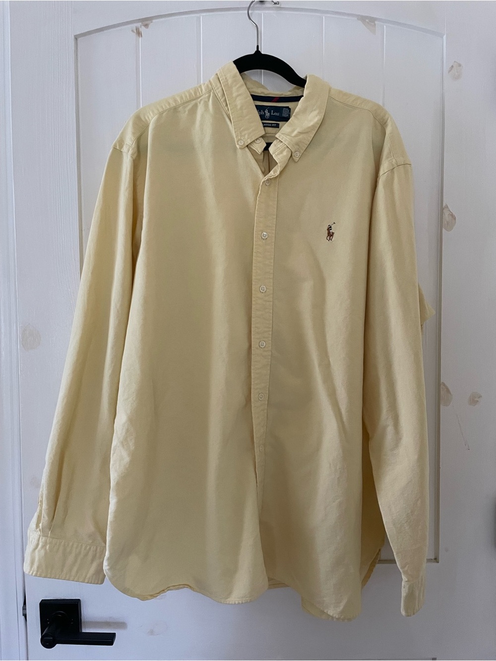 Ralph Lauren Mens Classic Fit Yellow Button Down Shirt XXL Long Sleeve Cotton